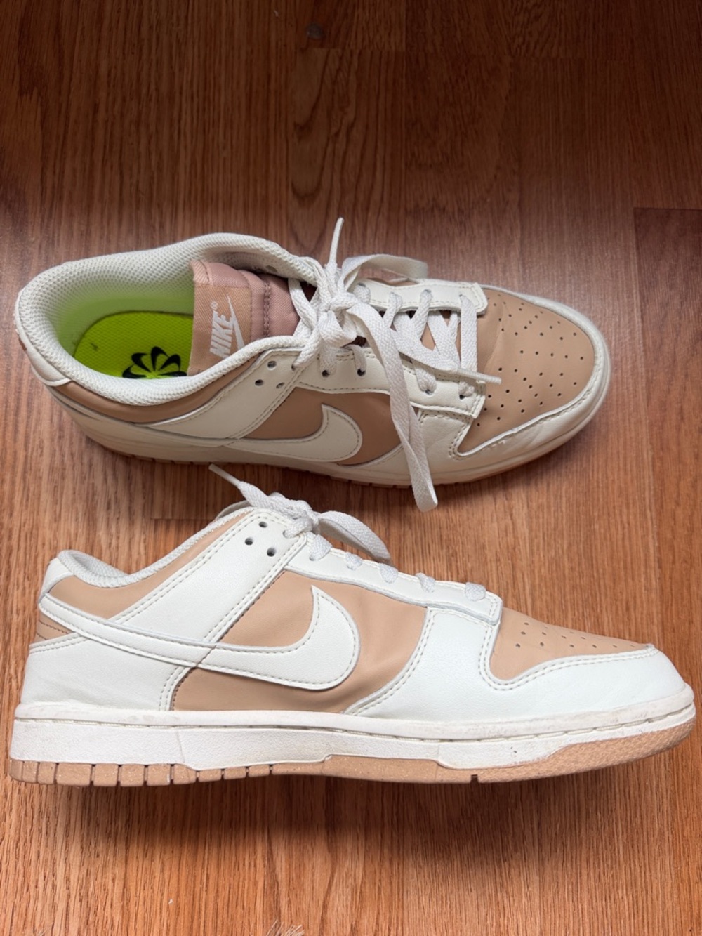 Tan and White Nike Dunks